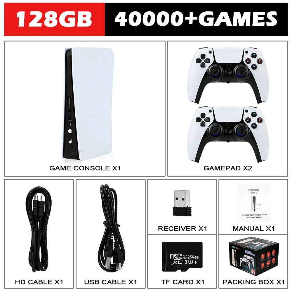 GB5 Video Game Console 256GB/128GB/64G 50000 + Retro Games HD TV Game Box 5 Two Gamepads