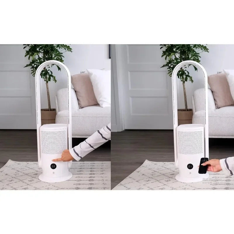 Bladeless Tower Fan and Air Purifier in one, True HEPA Filter 99.97%