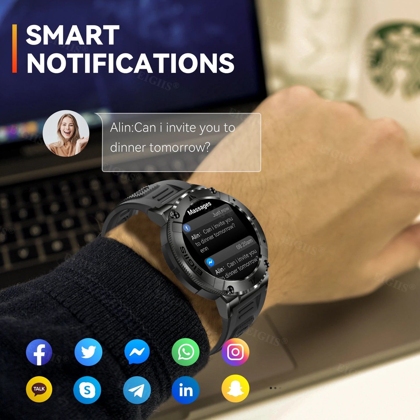 Smart Watch Men TFT Display Bluetooth Call Blood Pressure Sport Fitness Health Monitor