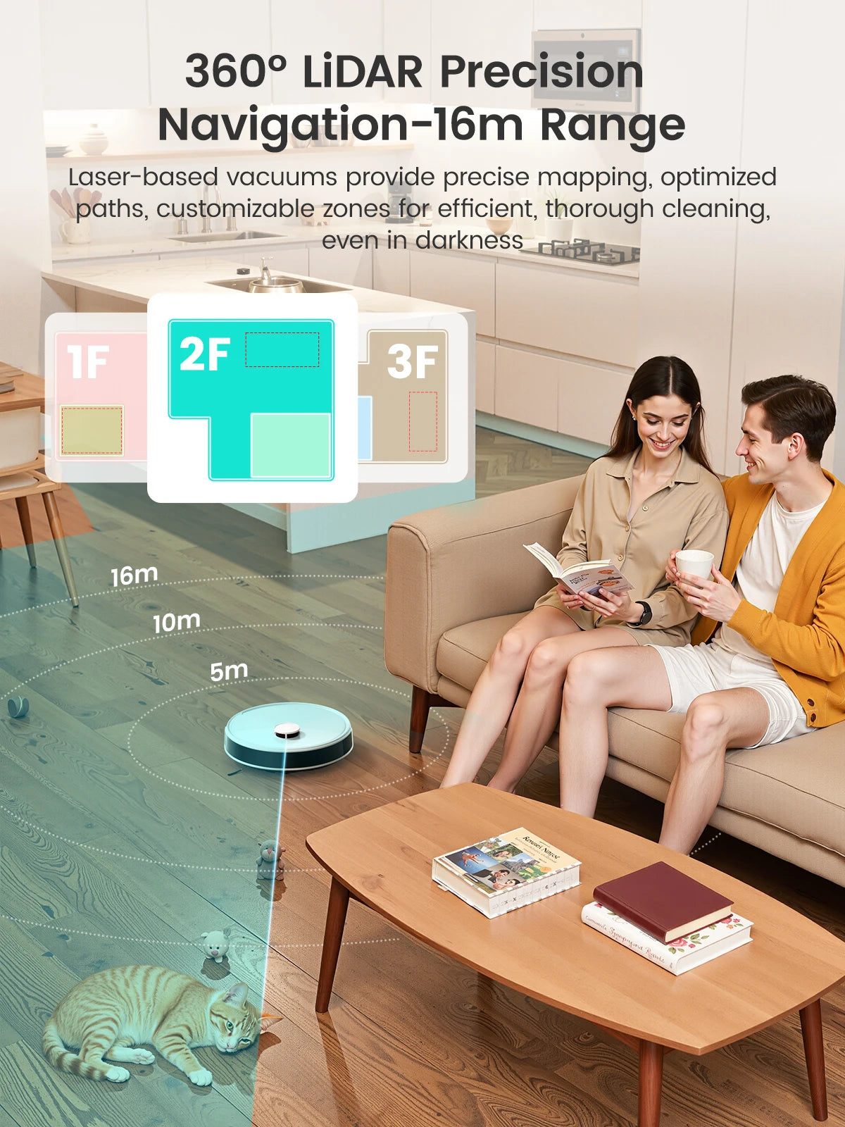Robot Vacuum Cleaner with Mapping, 12000Pa Suction, Emptying Station, Automatic Washing and Drying,