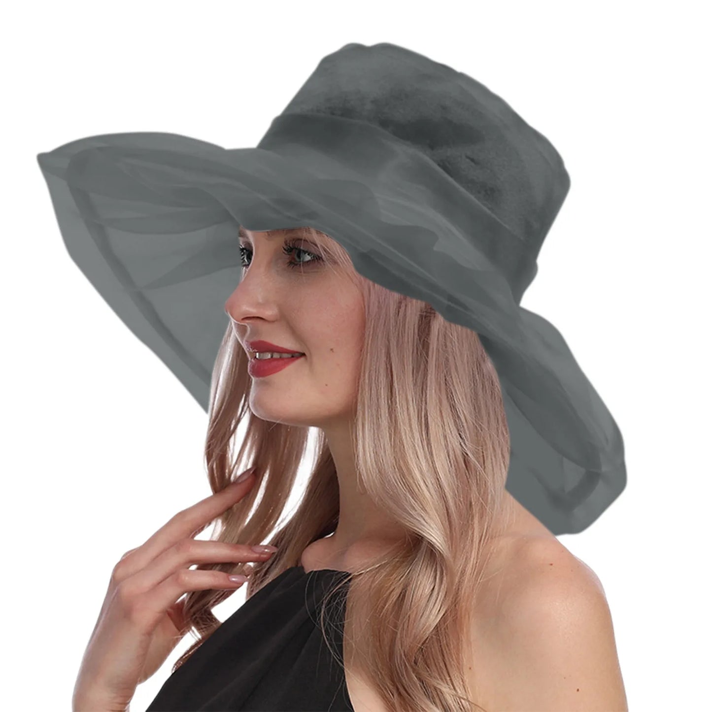 Elegant Women's Hat Stylish Foldable Beach Hat with Wide UV