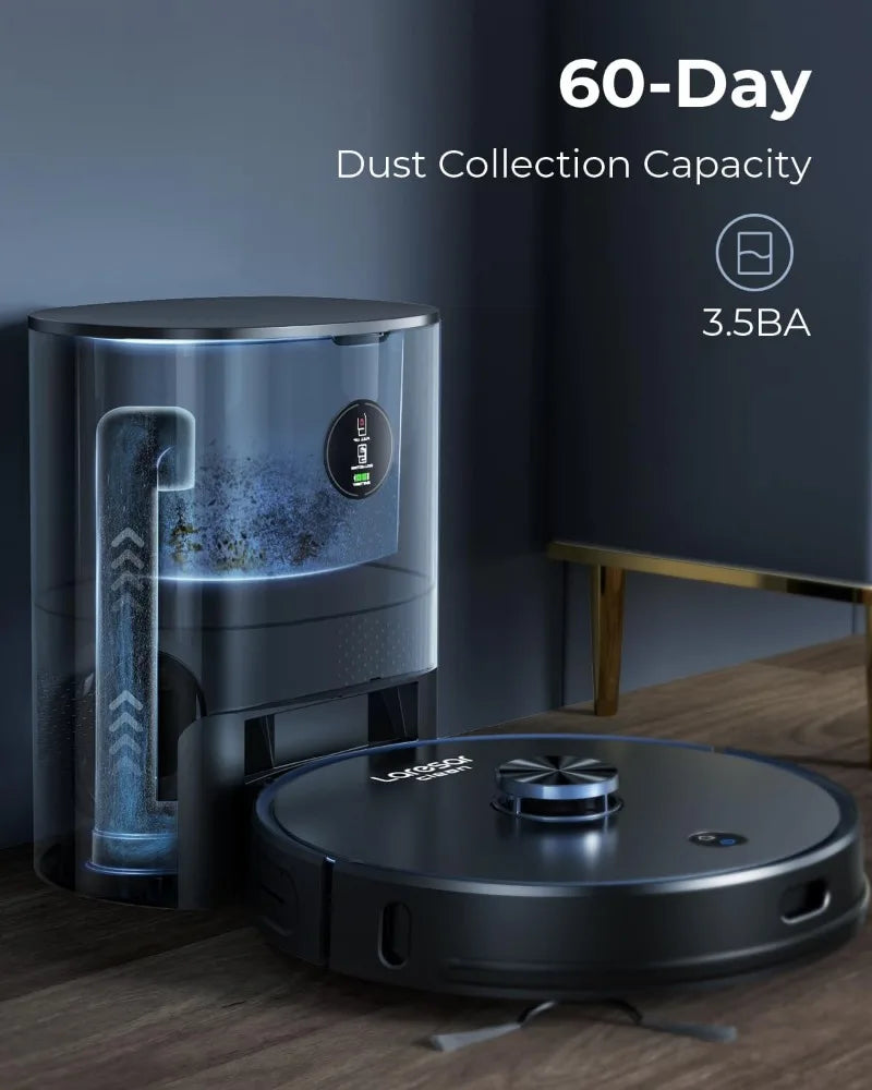 Robot Vacuum and Mop Combo, 3500Pa Robotic Vacuum with 3.5L Self Emptying Station,