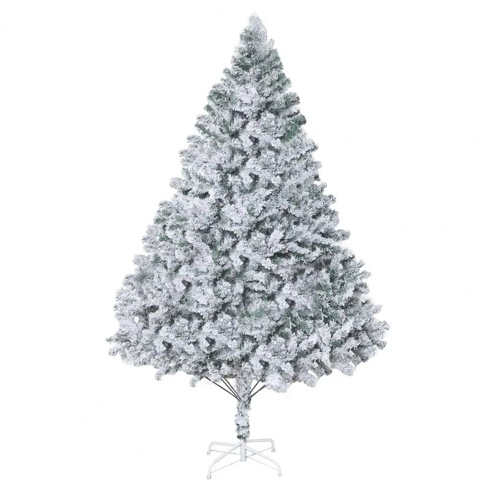 6.9ft White Flocked Artificial Christmas Tree, Snow Christmas Holiday Pencil Tree,