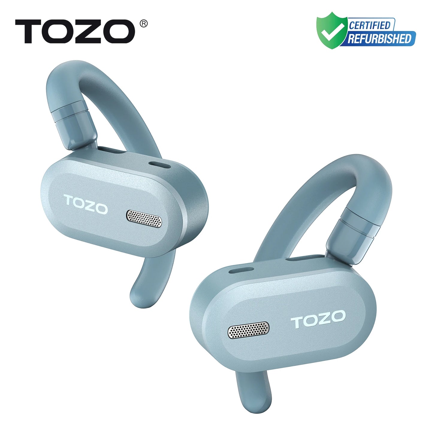 Refurbished TOZO Open Ear Hooks Headphones OWS Wireless Bluetooth 5.3 Earphones