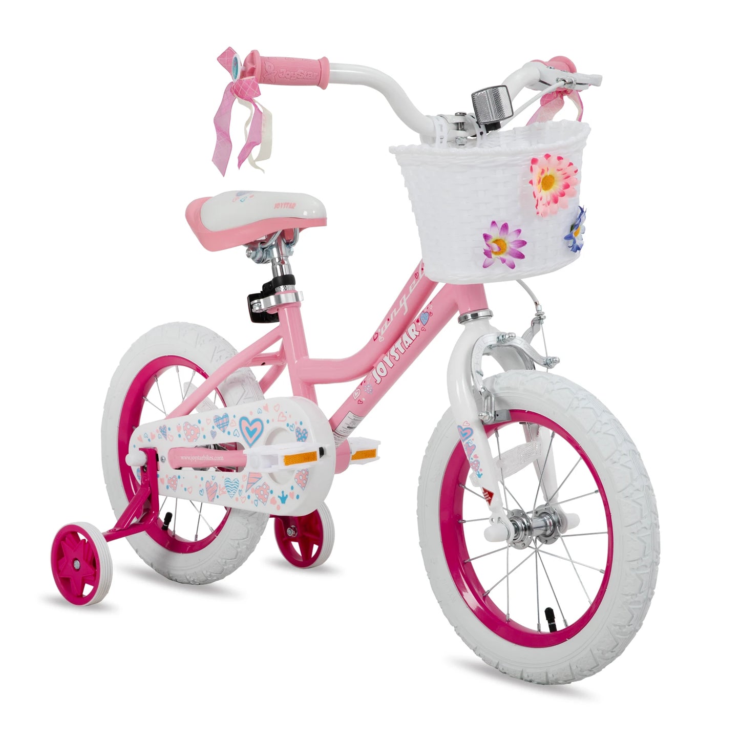 Colorful Girls Bike with Basket & Training Wheels 12 14 16 18