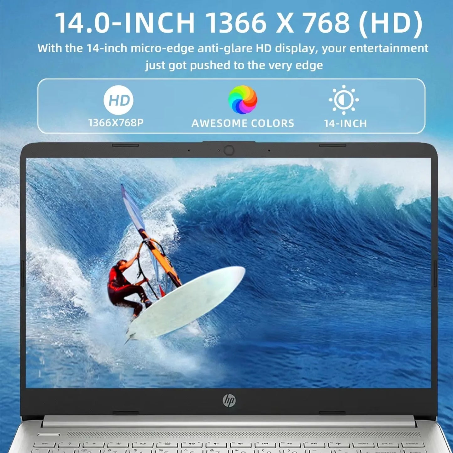 HP 14" Business Laptop,Intel Celeron N4120,16GB RAM,384GB(128GB eMMC+256GB Graphics,Windows 11 S