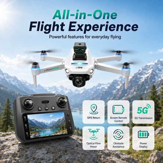ZNLYRION GPS Drone S159 Brushless  with 8K Camera  5G FPV Optical Flow Hover and 20Mins Flight Time