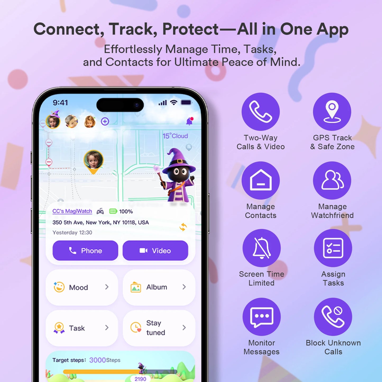 4G Kids Smart Watch with SIM Card GPS Tracker, Video Call,  Parental Control, Waterproof Gift for Boys and Girls