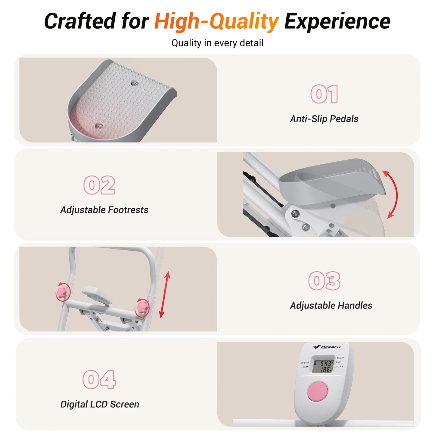 MERACH Stair Stepper for Home Gym Exercise New Version Vertical Climber Machine Full-Body Workout