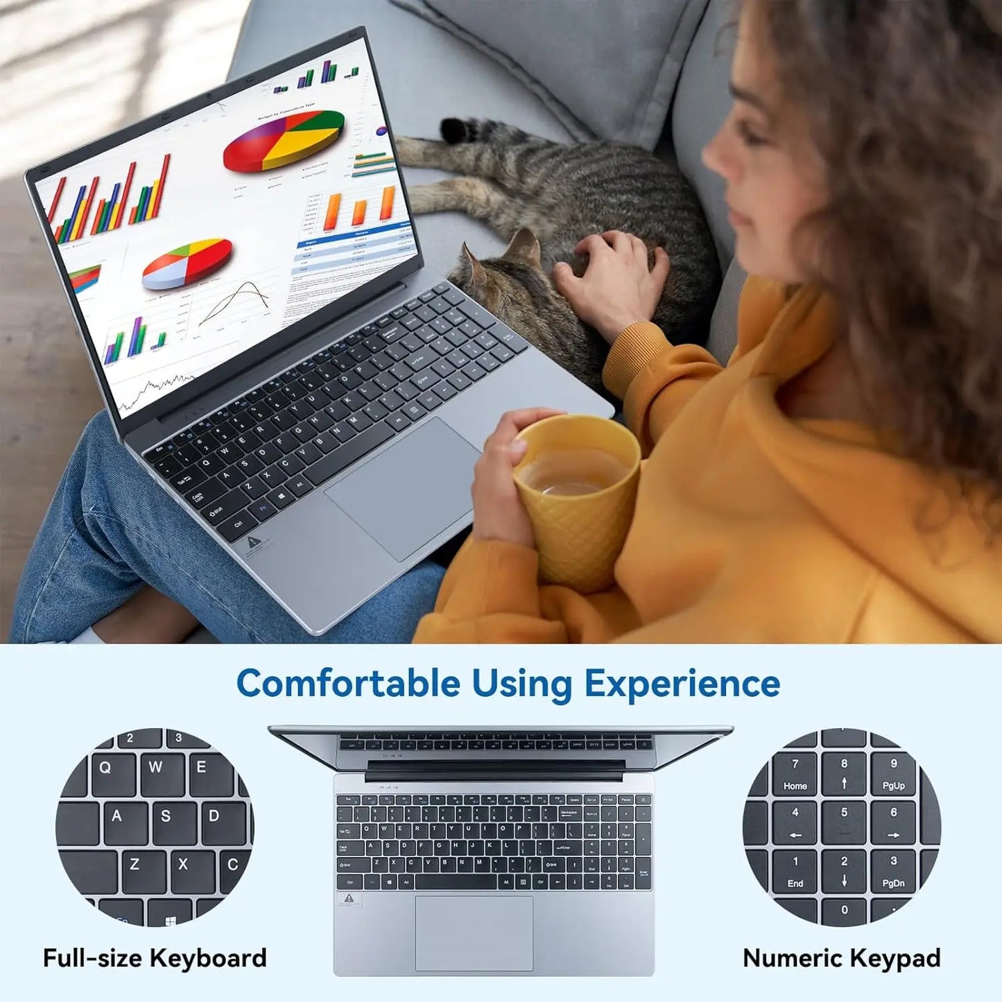 15.6"Laptop Computer Windows 11 Quad-Core Celeron N5095 Processors Laptops IPS Display