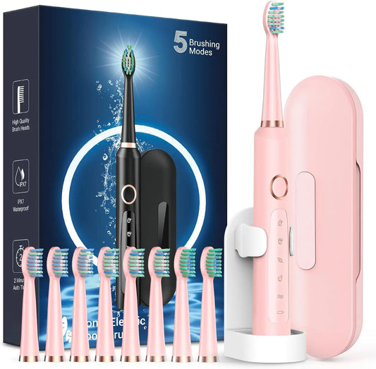 Electric Toothbrush for Adults - Rechargeable Electronic Toothbrushes with 5 Modes