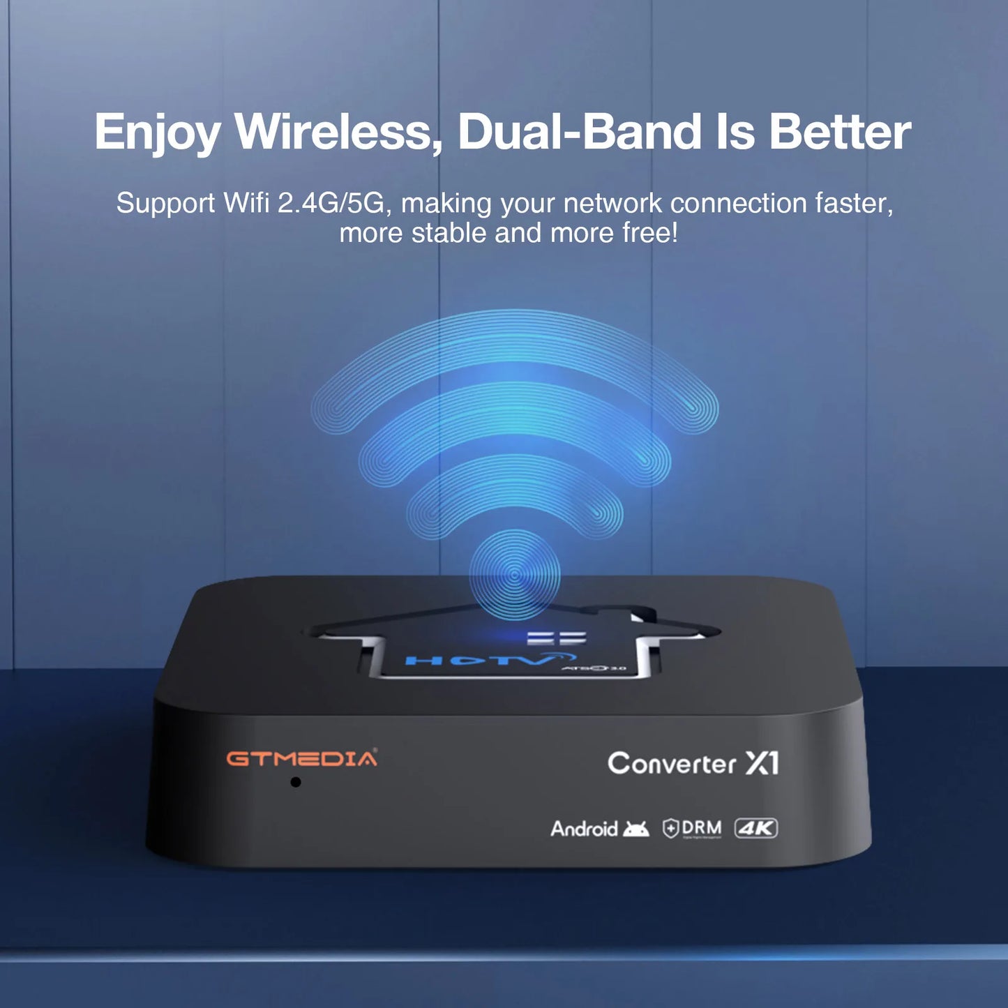 US GTMEDIA HDTV Converter X1 ATSC3.0 Android 11 TV Box 4K UHD DRM Support DVR recording Smart TV Box