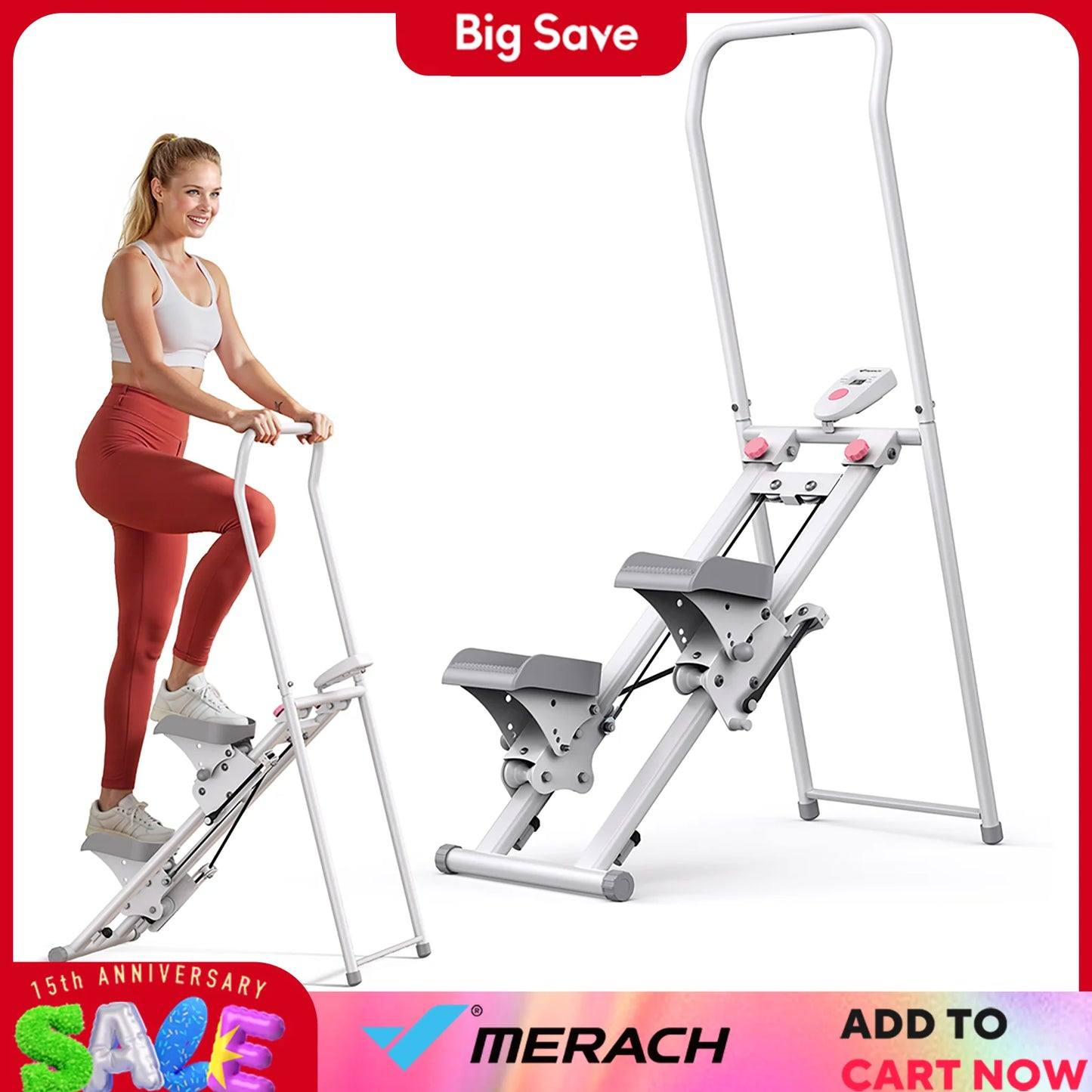 MERACH Stair Stepper for Home Gym Exercise New Version Vertical Climber Machine Full-Body Workout
