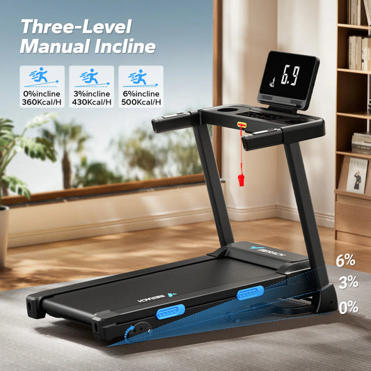 MERACH Foldable Treadmill T12 Incline Quiet Treadmills Double Deck  4 Silicone Shock Cushion Heart Rate Monitoring