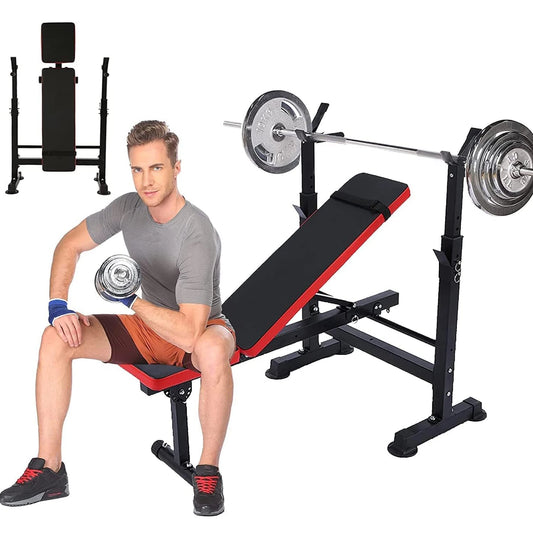 600lbs 6 in 1 Weight Bench Set with Squat Rack Adjustable Workout Bench