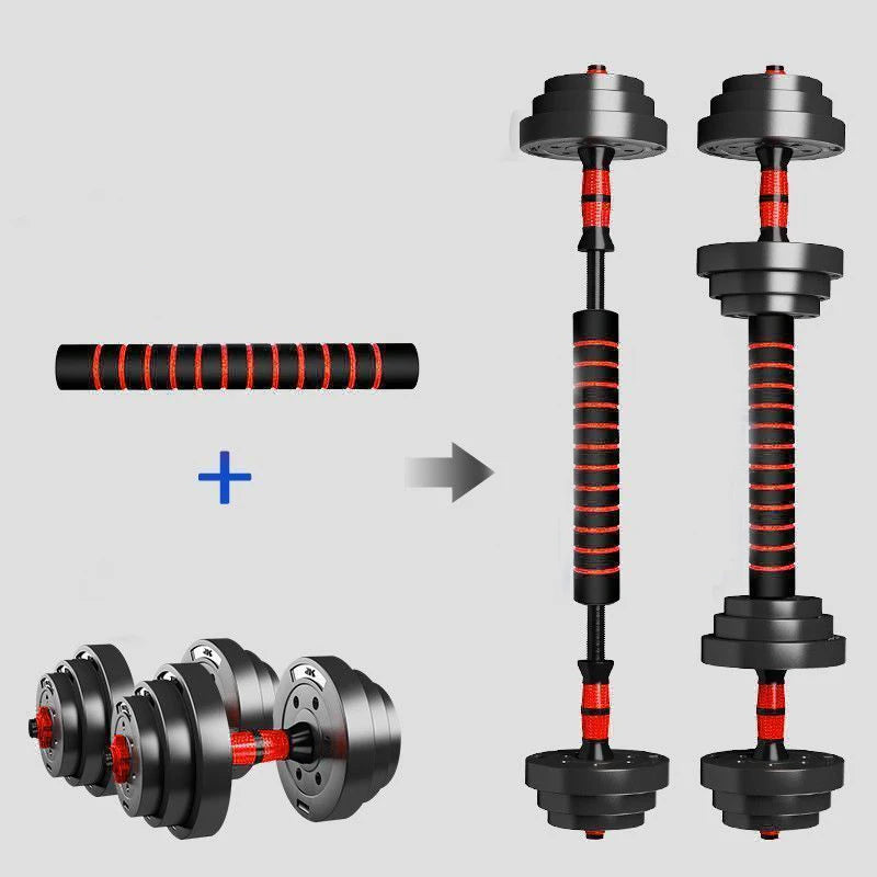 5-44lbs Adjustable Dumbbell to Barbell Set, Anti-Slip Grip, Versatile Home Gym