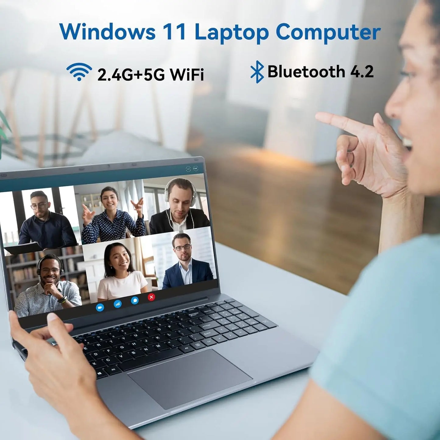 15.6"Laptop Computer Windows 11 Quad-Core Celeron N5095 Processors Laptops IPS Display