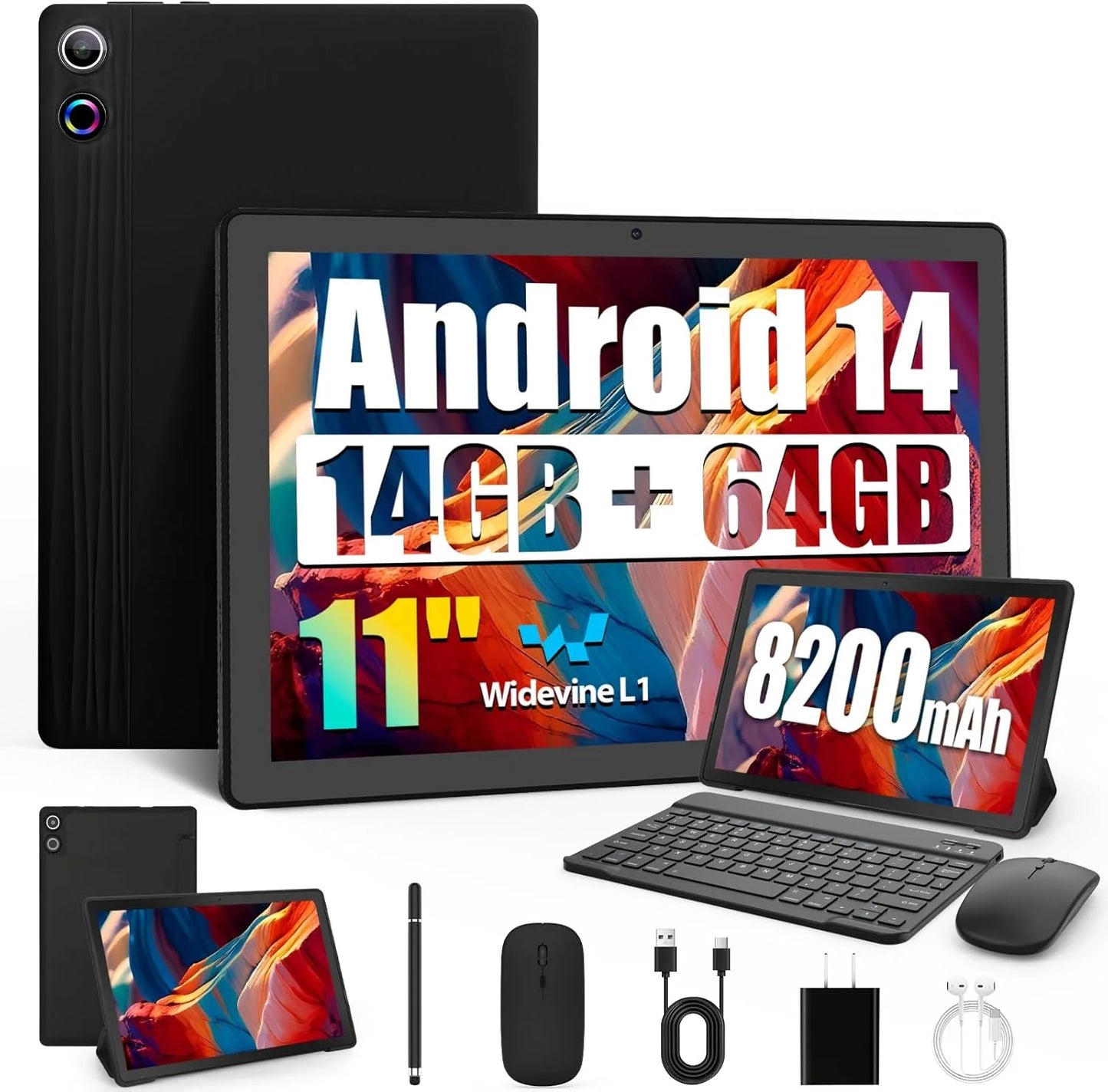 BESTSKI 11 inch Tablet Android 14GB RAM+64GB ROM