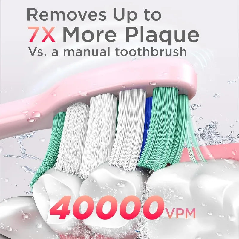 The Ultimate Electric Toothbrush Gift Set: Includes Charging Base, 9 Brush Heads, and Travel Case