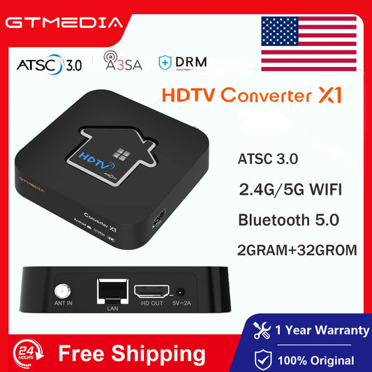 US GTMEDIA HDTV Converter X1 ATSC3.0 Android 11 TV Box 4K UHD DRM Support DVR recording Smart TV Box