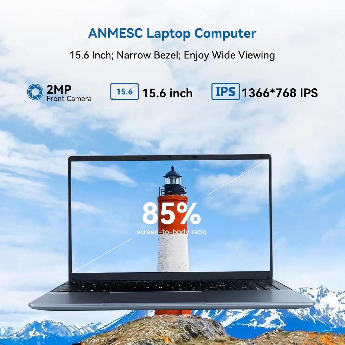 15.6"Laptop Computer Windows 11 Quad-Core Celeron N5095 Processors Laptops IPS Display