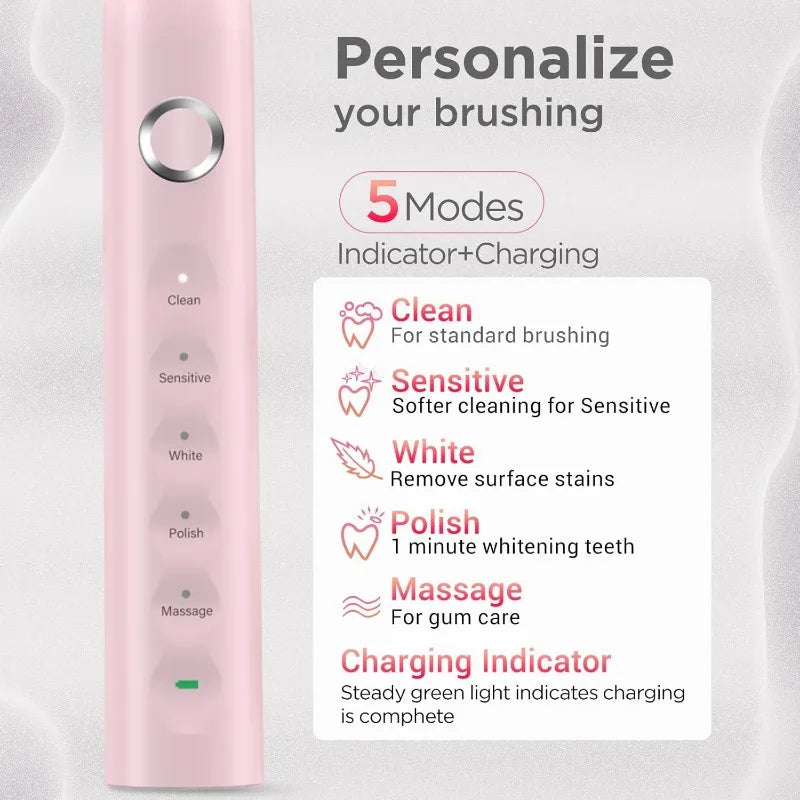The Ultimate Electric Toothbrush Gift Set: Includes Charging Base, 9 Brush Heads, and Travel Case