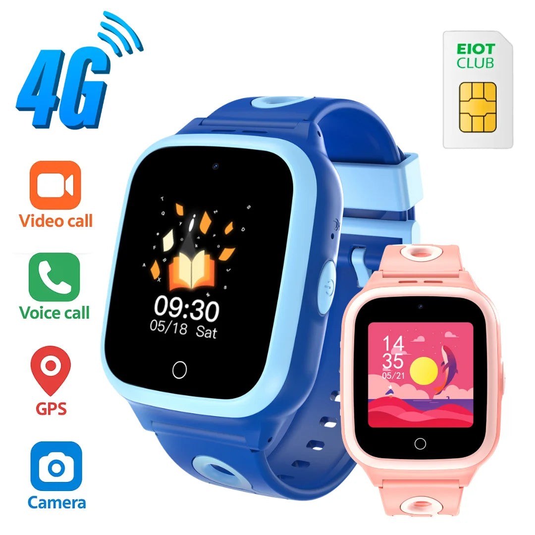 4G Smart Watch for Kids, with 30-Day Free Unlimited Plan, Video Call, Voice Chat, GPS,