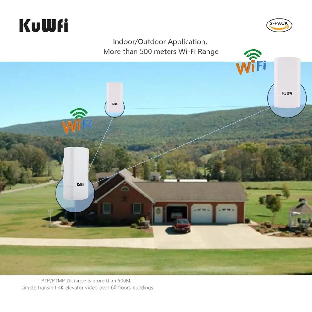 Outdoor WiFi Bridge Wireless Router Repeater Signal Amplifier