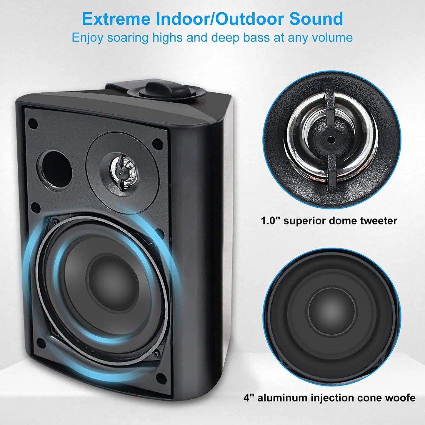 5.25 Inch Indoor Outdoor Bluetooth Speakers Patio Waterproof