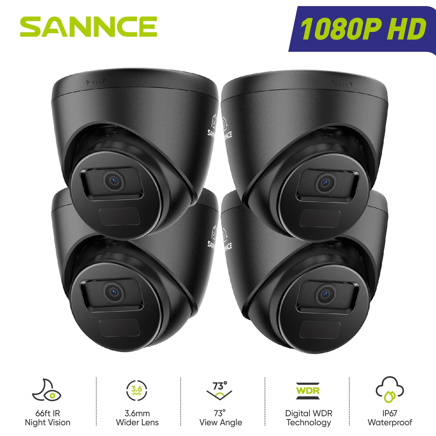 security camera 3.6mm lens 2/4 PCS 1080P bullet cctv camera Home Night Vision auto IR-cut 1080P