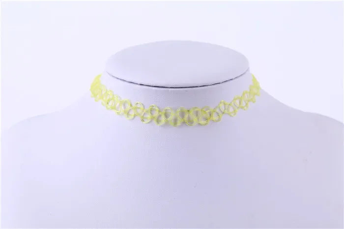 2PC/Lot Summer Style Girls Elastic Vintage Stretch Tattoo Choker Necklace Women