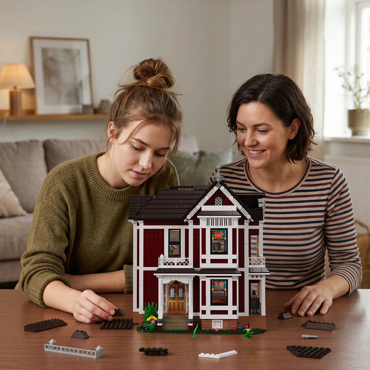 Witch Manor Building Blocks Set Fantasy Magic House Model Desktop Ornament Home Room Decoration Halloween Collectible Gifts for Adult Fans