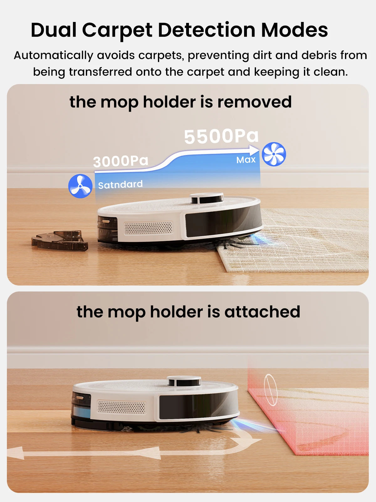 M2 Pro Lefant Robot Vacuum and Mop Combo,Self-Emptying with Robotic Vacuum Cleaner with Precision Mapping,