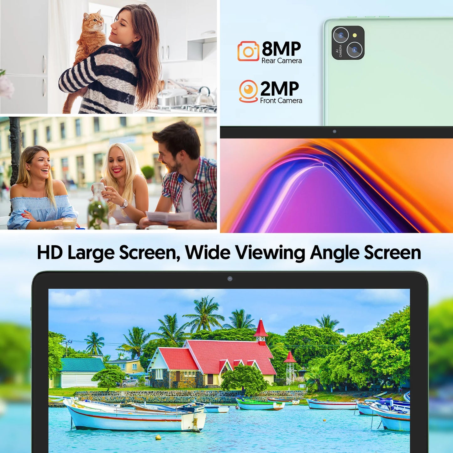 10-inch Android 14 tablet with keyboard, mouse, protective case, stylus, core processor,