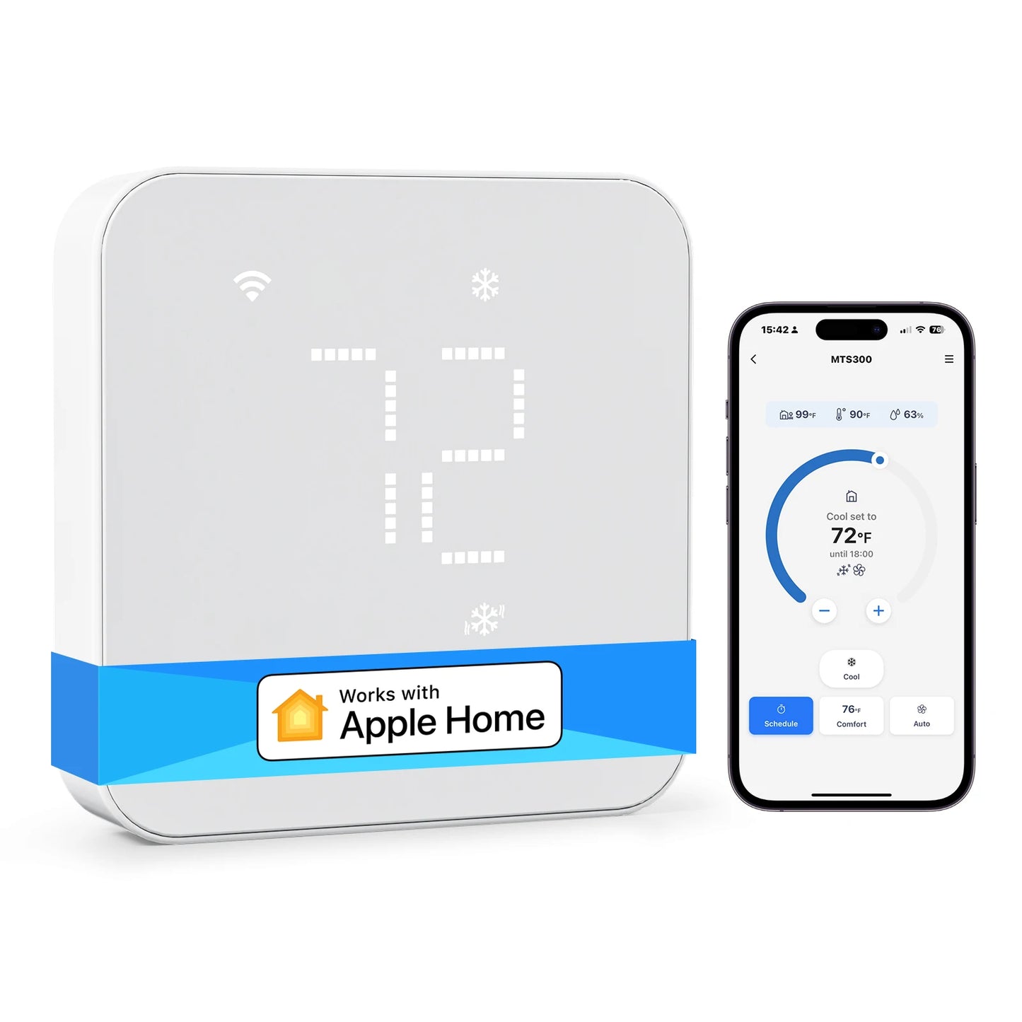 Smart US Wi-Fi Thermostat Compatible with 95% heating and cooling systems Work with Alexa