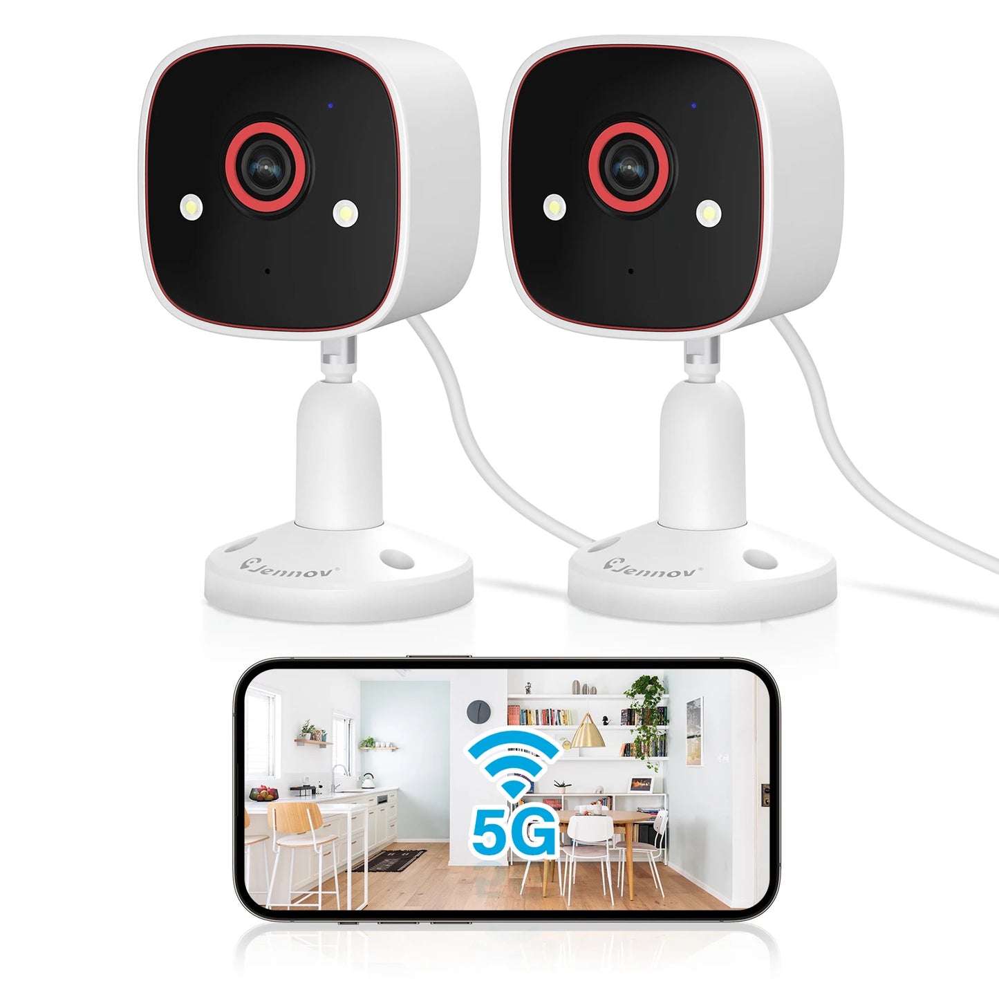 Outdoor/Indoor Security Cameras4Ghz, 2K HD Wireless WiFi