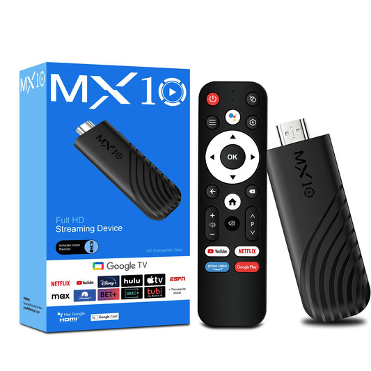 4K Streaming TV Stick Android 13 MX10 Stick Mali G31 GPU 8GB RAM 128GB WiFi6 Multi Language Home Media Streamer