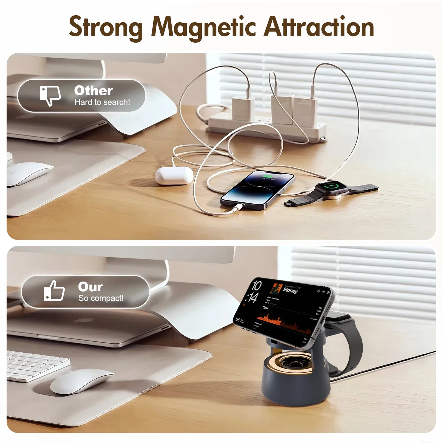 15W Wireless Chargers 5 in 1 Portable Fast Charg Bluetooth Nightlight Travel for IPhone 17 16 15 14 13 12 Apple Watch Airpods