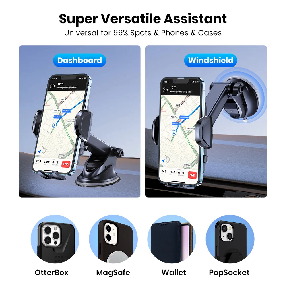 Car Phone Holder Mount 2-IN-1 Handsfree for Dashboard