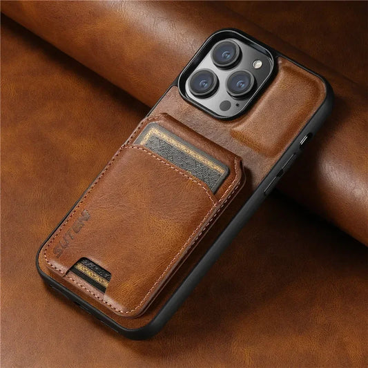 Luxury Wallet Phone Case Card Holder Leather Magnetic Pocket Cover For iPhone