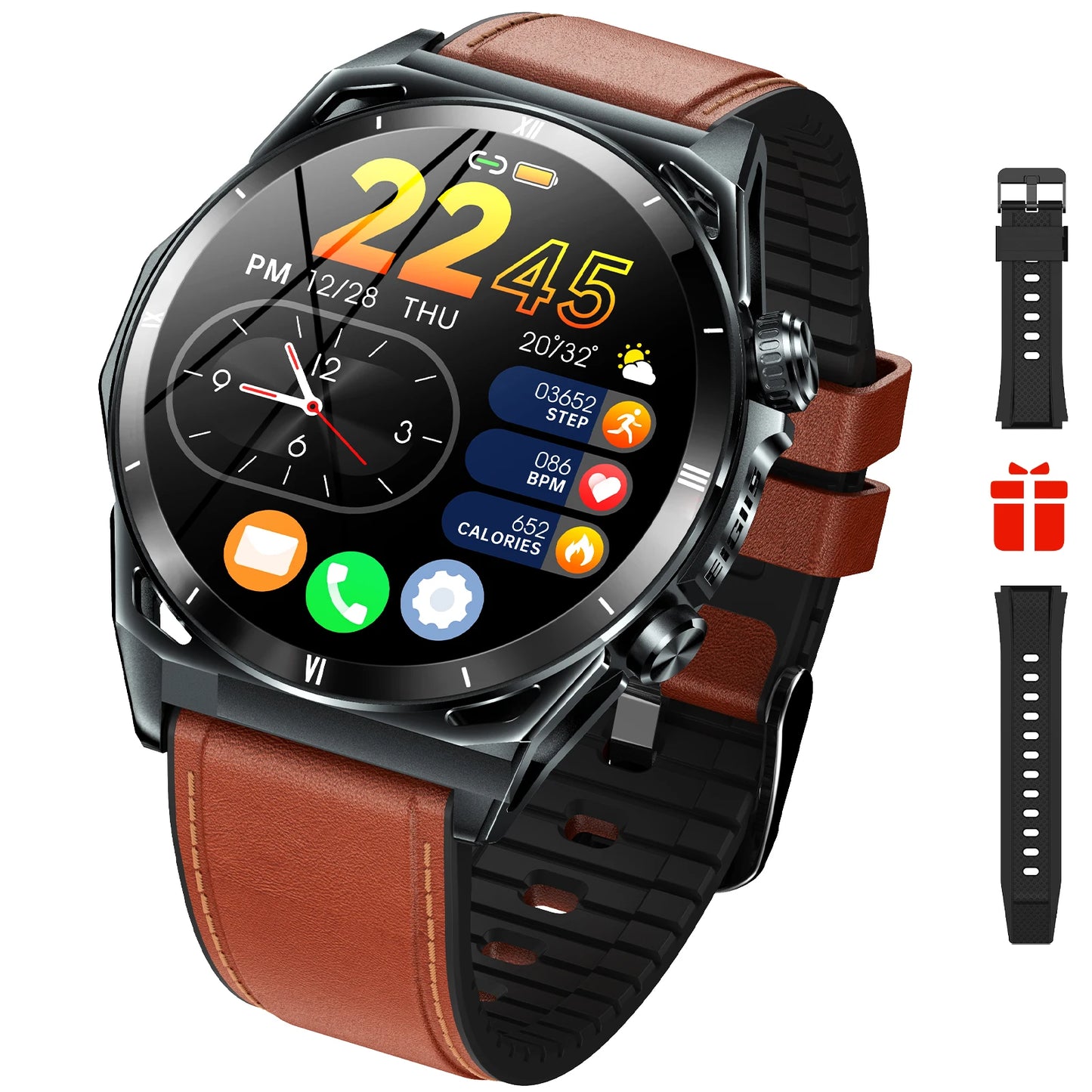 New Smart Watch KE6 1.43"Black Sports Watch KE Series Bluetooth