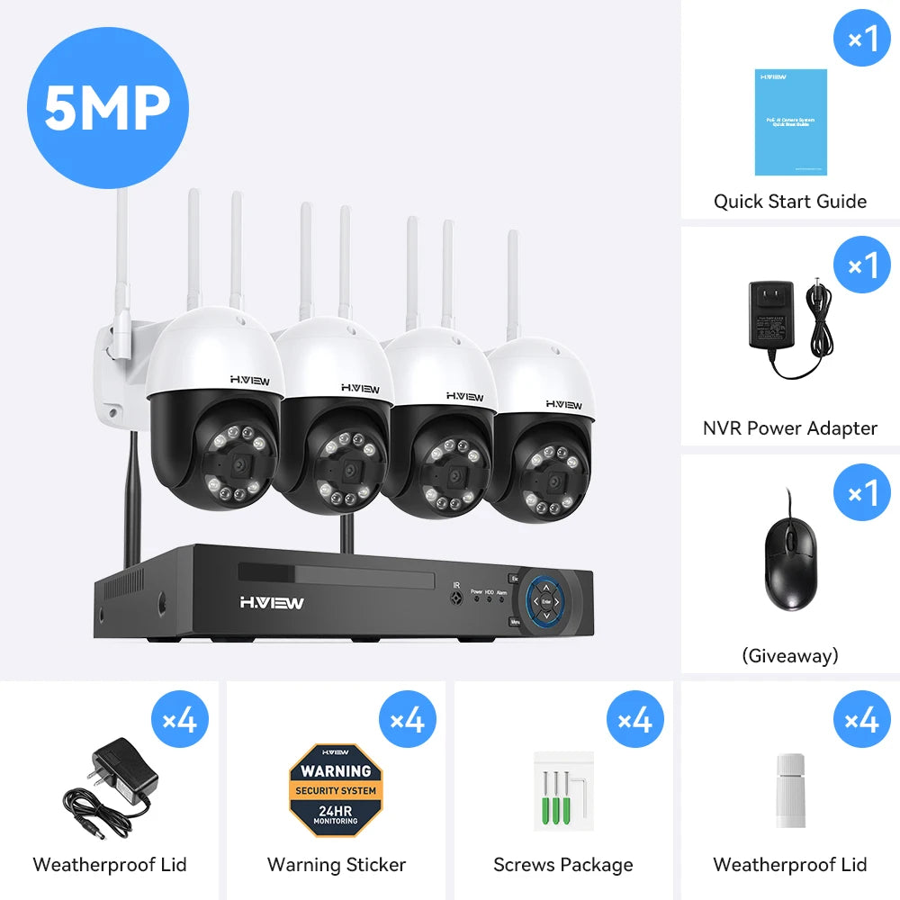 8CH 5mp Wireless Wifi Camera Security System CCTV Camera Video Surveillance  Indoor Outdoor