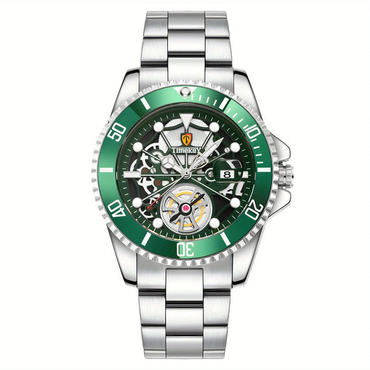 1pc men's quartz watch, mechanical watch shape, big brand design,