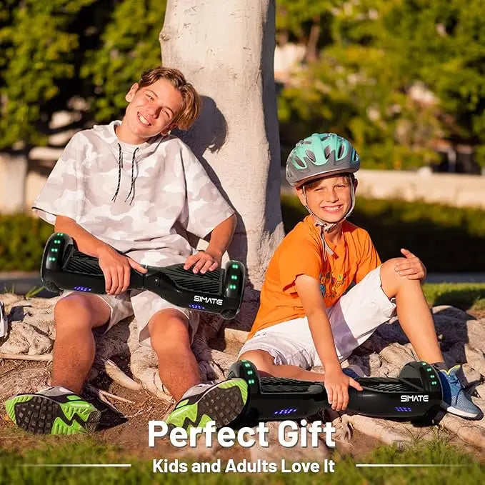 SIMATE 6.5 Inch Self-Balancing Hoverboard with Bluetooth Speaker & Colorful LED Wheel Lights, Electric Scooter Gift for Kids Adults