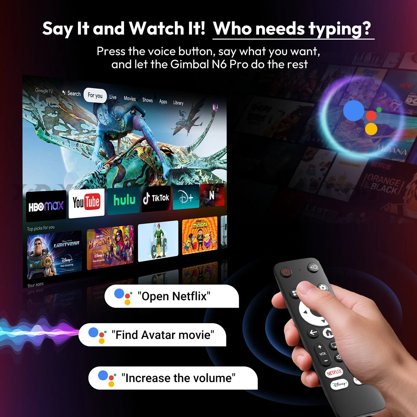 N6 Pro Netflix Officially 4K Projector Voice Control Smart Android TV  32GB ROM for Outdoor Movie Home Theater