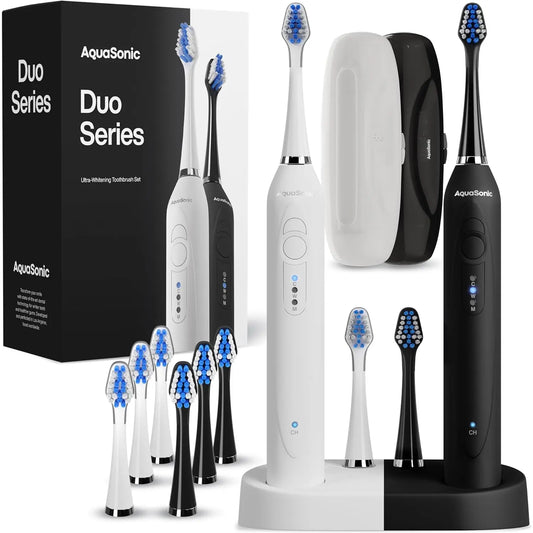 Dual Handle Electric Toothbrush with 40,000 VPM, Wireless Charging, 3 Modes, Smart Timer,