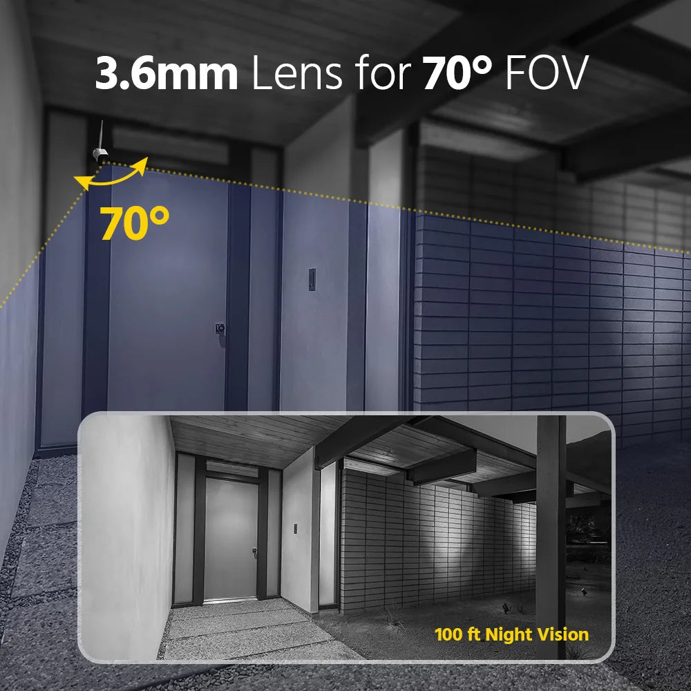 5MP Outdoor Wifi Surveillance Camera System Two Way Audio Motion Detection Night Vision Wireless Video