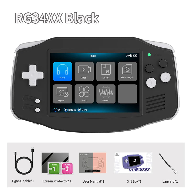 Handheld Game Console 3.4" IPS Screen Linux 64-bit Video Gaming Player