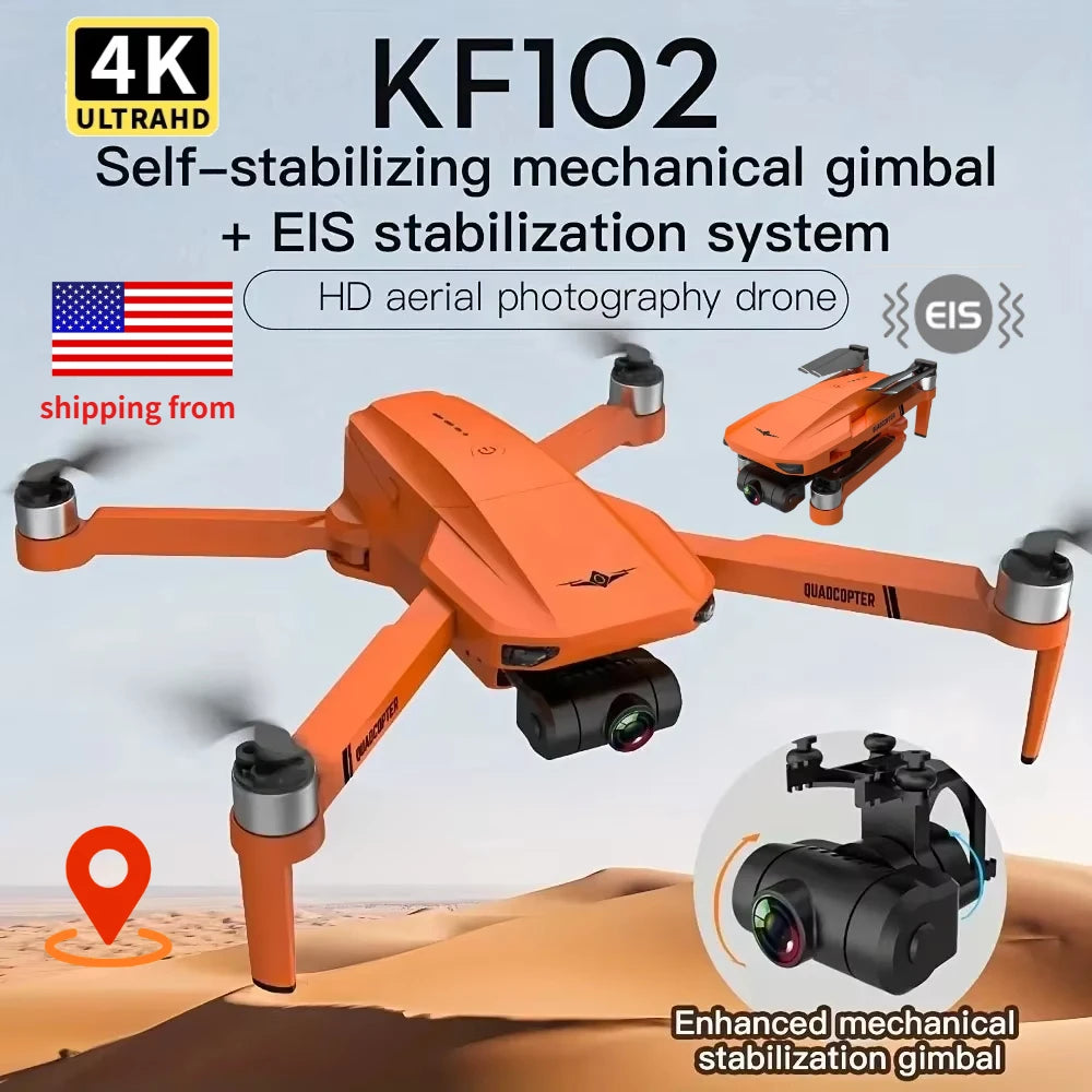 4K HD GPS Drone with Dual Camera 2-Axis Gimbal Optical Flow WiFi FPV, Foldable Quadcopter Toy for Adults and Kids