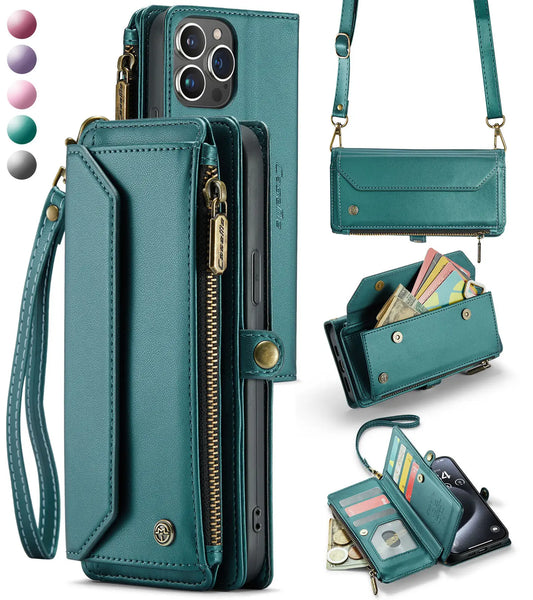 Crossbody for iPhone 16 15 14 13 12 11 Pro Max XS XR SE Case Wallet Card Holder